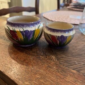 Antique Longpark Torquay England Devon Pottery, small bowls RARE